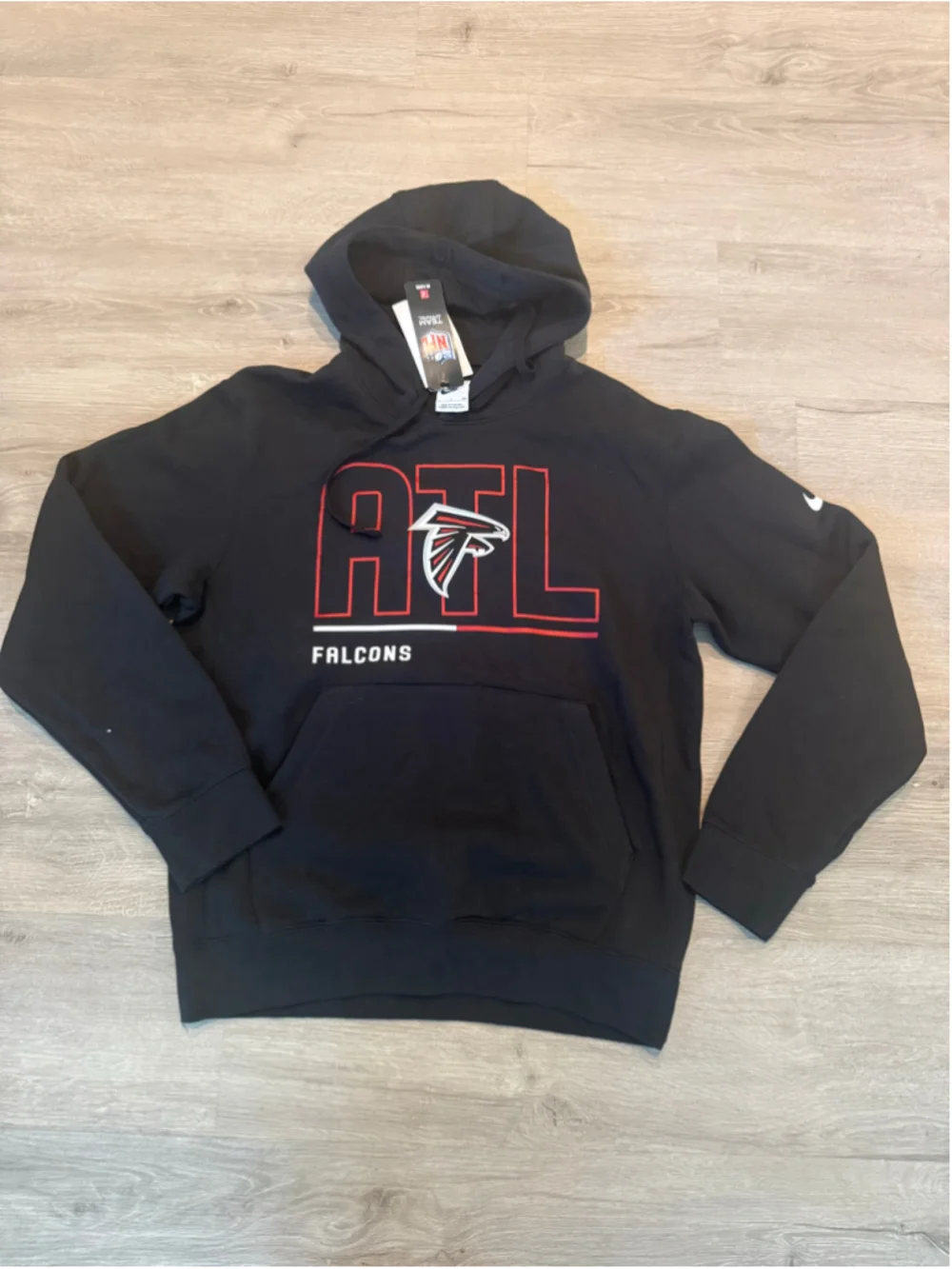 Men's Nike Atlanta Falcons Hoodie Sweatshirt Black Red Size S